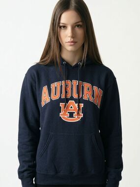 THE VICTORY | AUBURN UNIVERSITY Navy Blue & Orange Hoodie Unisex Size Small